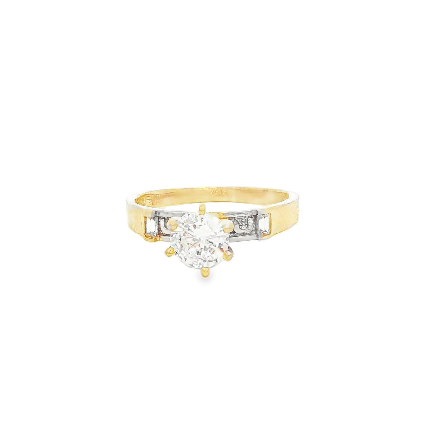 14 KARAT RING SIZE 7.25 WEIGHT: 2.2G : 3MM CZ SOLI