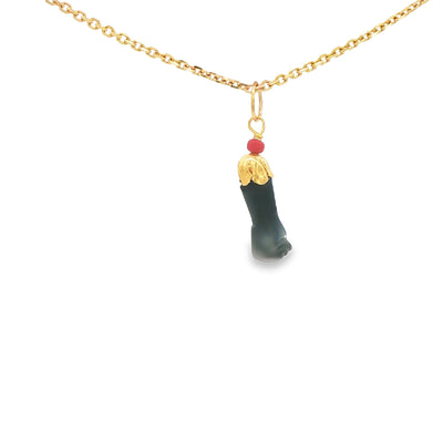 14K Azabache Hand Coral 12mm