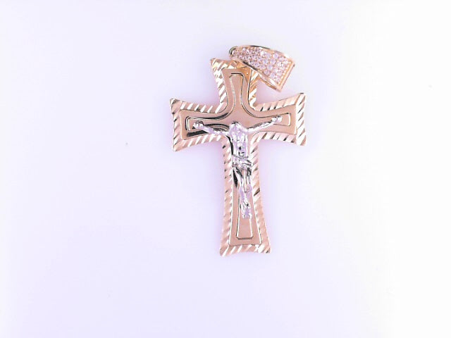 PENDANT 14KP 6.8G JESUS DC BORDER 2TONE