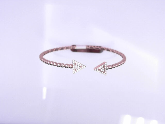 14KB 8.7G BANGLE CZ BEAD ARROW ENDS