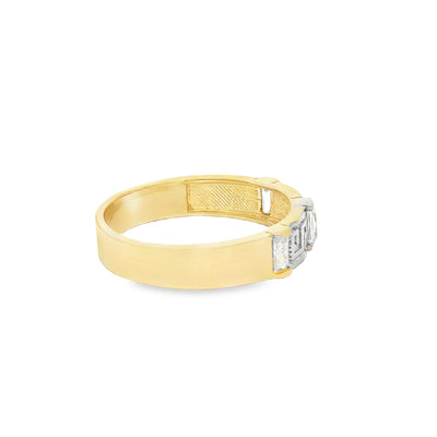 14 KARAT RING SIZE 10 WEIGHT: 4.5G : 5.1MM CZ  GRE