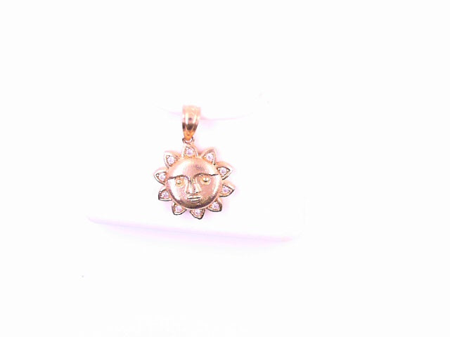 PENDANT 14K 1.8G PENDANT CZ SUN WITH FACE