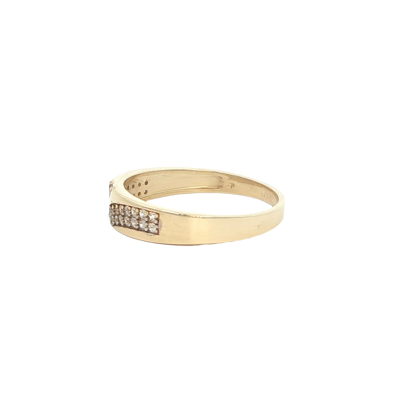 14 KARAT RING SIZE 9.5 WEIGHT: 3.1G : 4.6MM CZ HAL