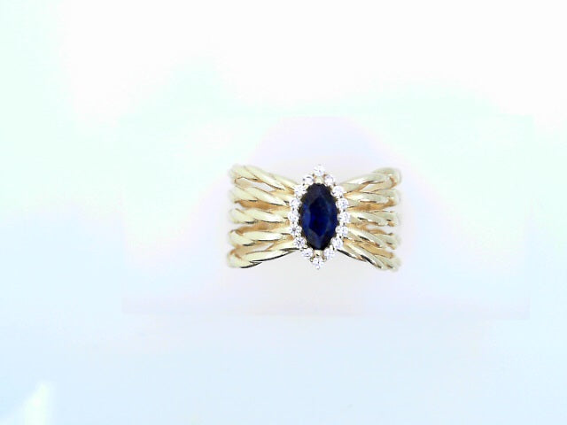 14 KARAT RING SIZE 8 WEIGHT: 4.9G
CZ HALO BLUE MA