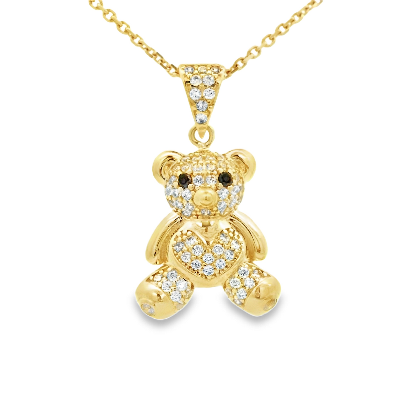 14 KARAT CHARM LENGTH 18 WEIGHT: 3.3G : CZ TEDDY B