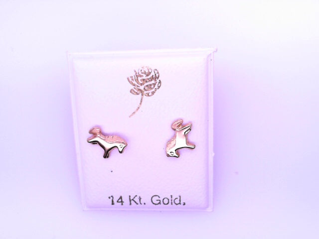 14 KARAT STUD EARRINGS WEIGHT: 0.4G : 4MM CZ PINK
