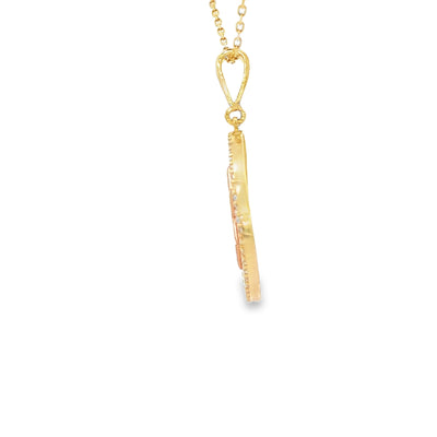 14K PENDENT  2.4G MEDALLION CZ STAR OF DAVID SUNBU