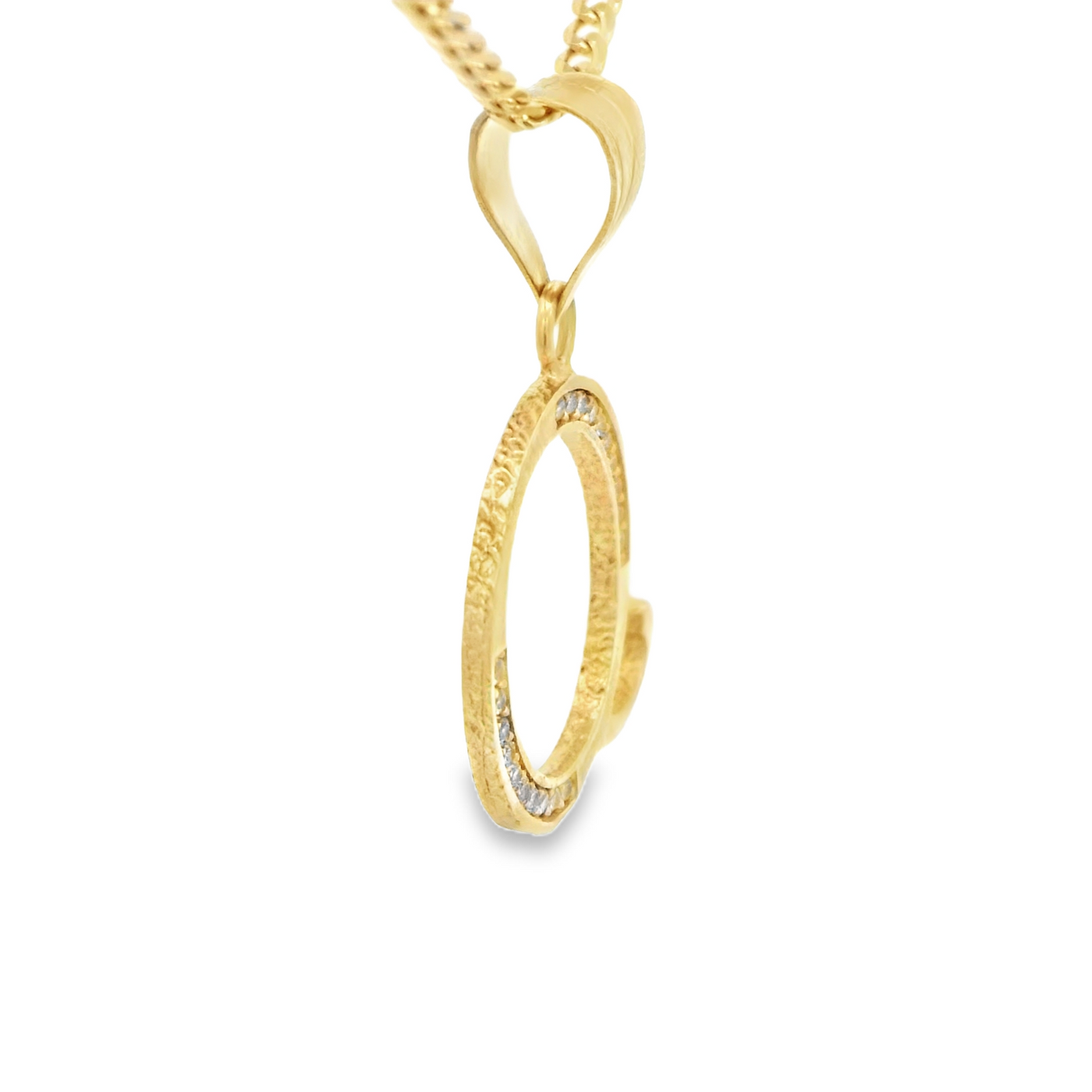 PENDANT 14K CZ LETTER Q