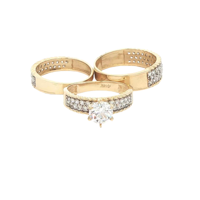 14 KARAT RING SIZE 10 WEIGHT: 4.3G : 6.4MM CZ ROPE