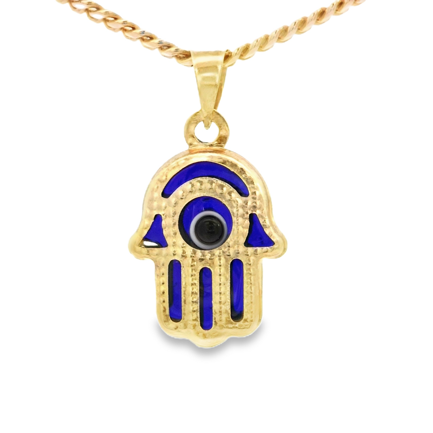 PENDANT 14K HANSMA EVIL BLUE MILIGRAIN