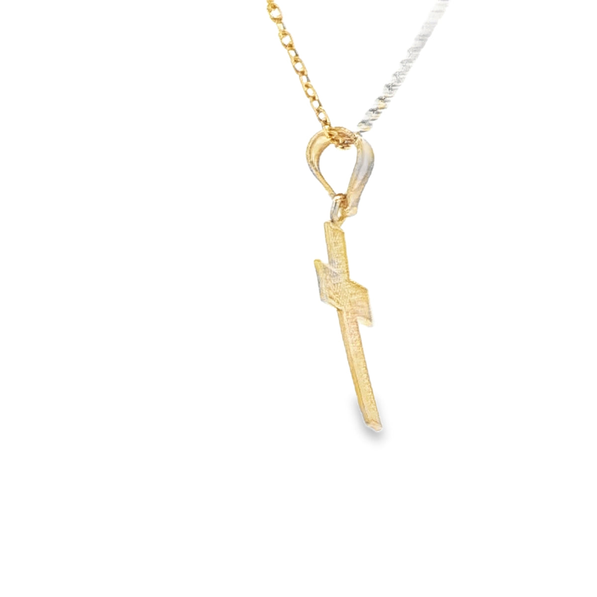 14K CHARM CROSS DC HIGH POLISH BORDER NEGATIVE SPACE