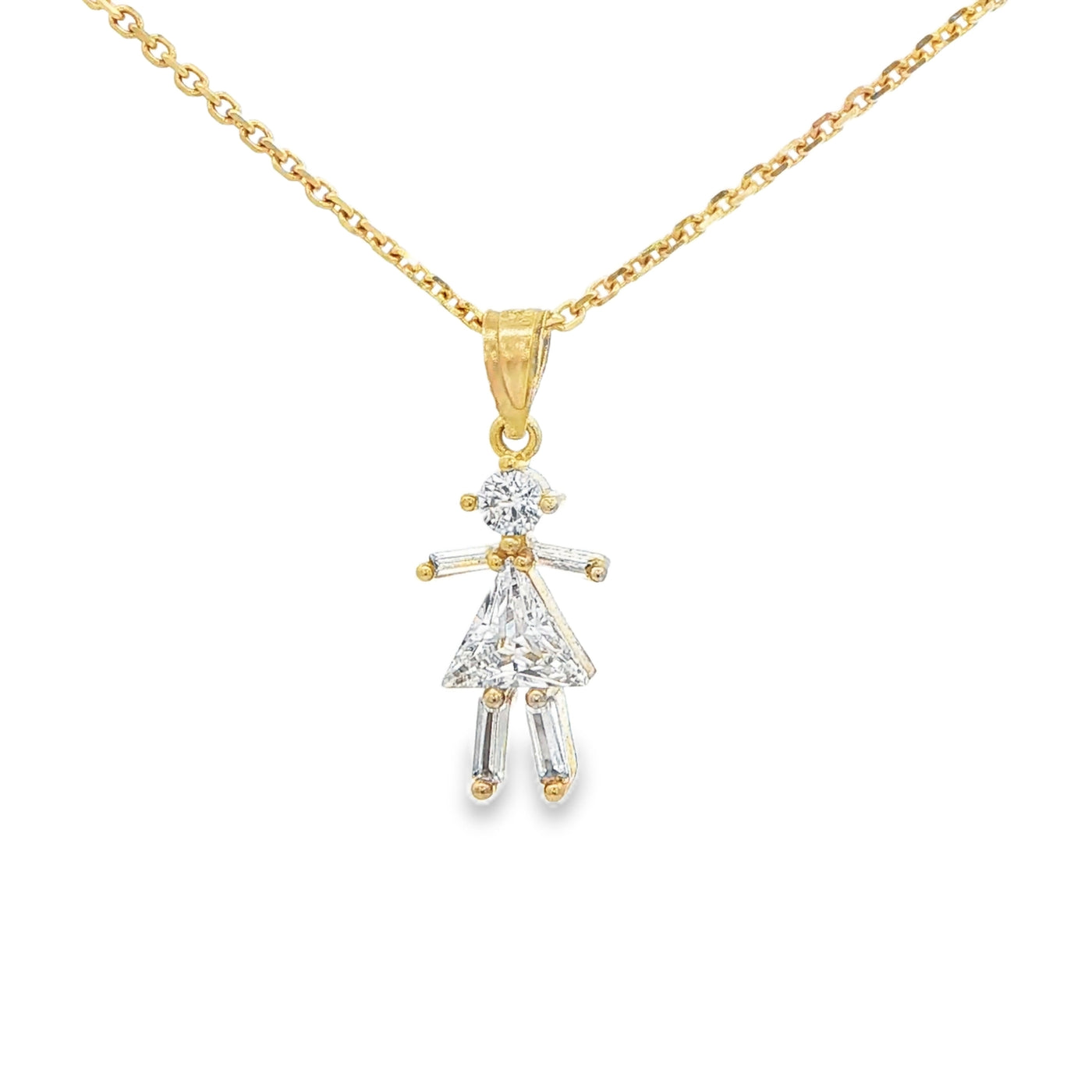 PENDANT 14KP GIRL CZ GIRL