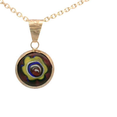 PENDANT 14K FREESTYLE FREESTYLE YELLOW RED BLUE ROUND