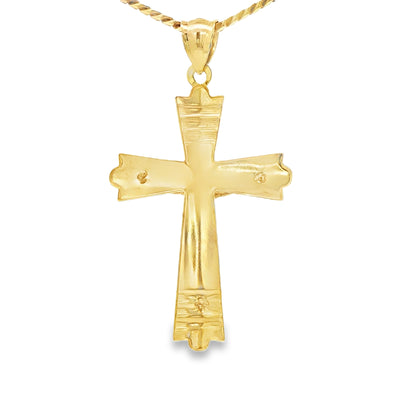 14 KARAT CHARM JESUS 2 TONE CROSS
