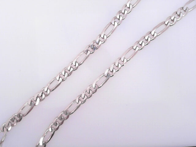 .925 STERLING SILVER FIGARO CHAIN 18" WEIGHT: 21.2