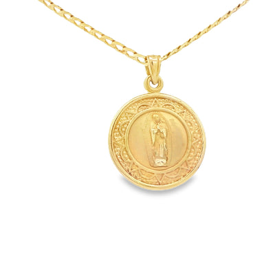 PENDANT 14K 2.0G DOUBLE SIDED JESUS FACE GUADALUPE