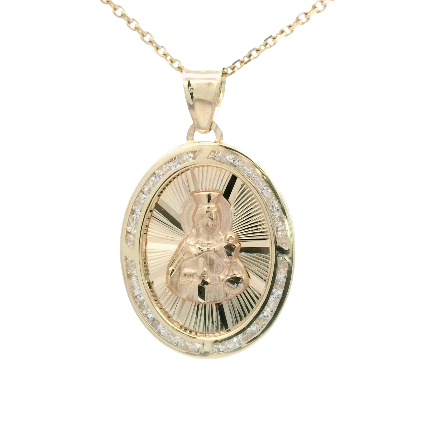 PENDANT 14K SANTA BARBARA CZ OVAL