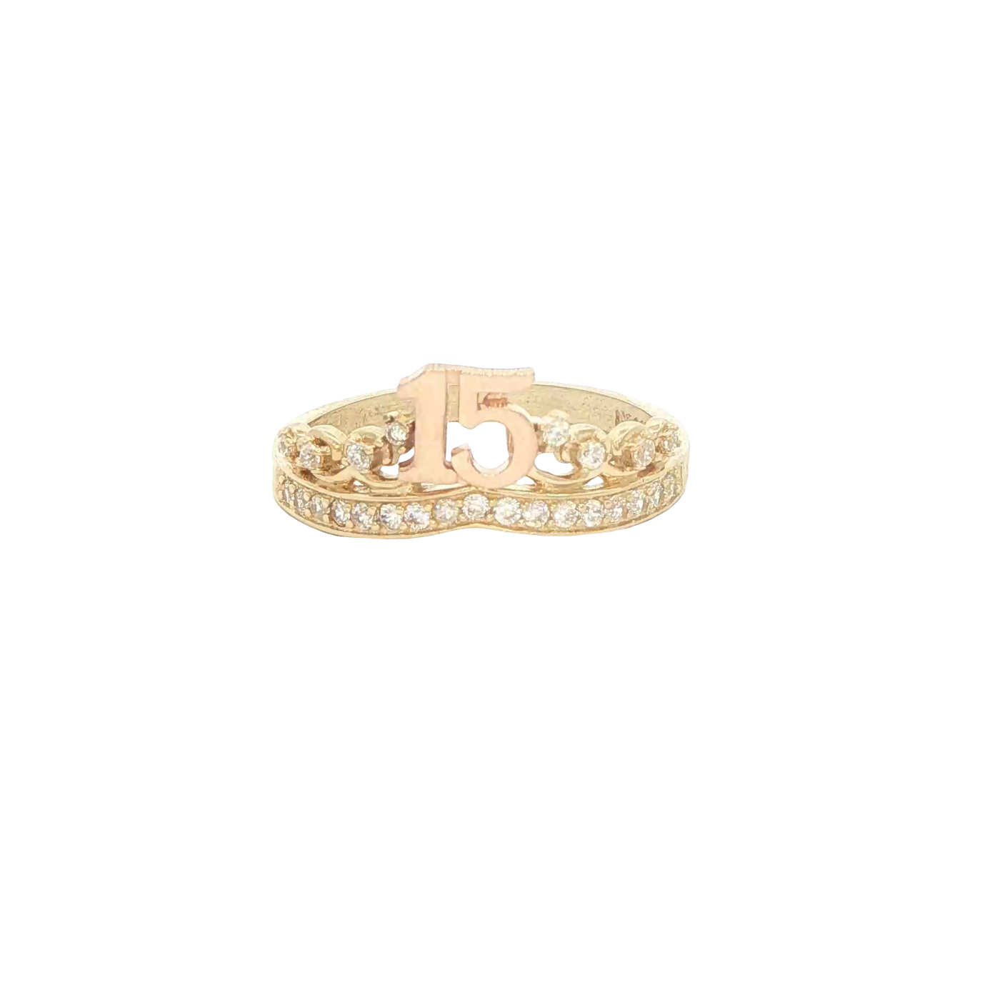 14 Karat Ring Size 8 Weight: 2.5g : cz quince rose