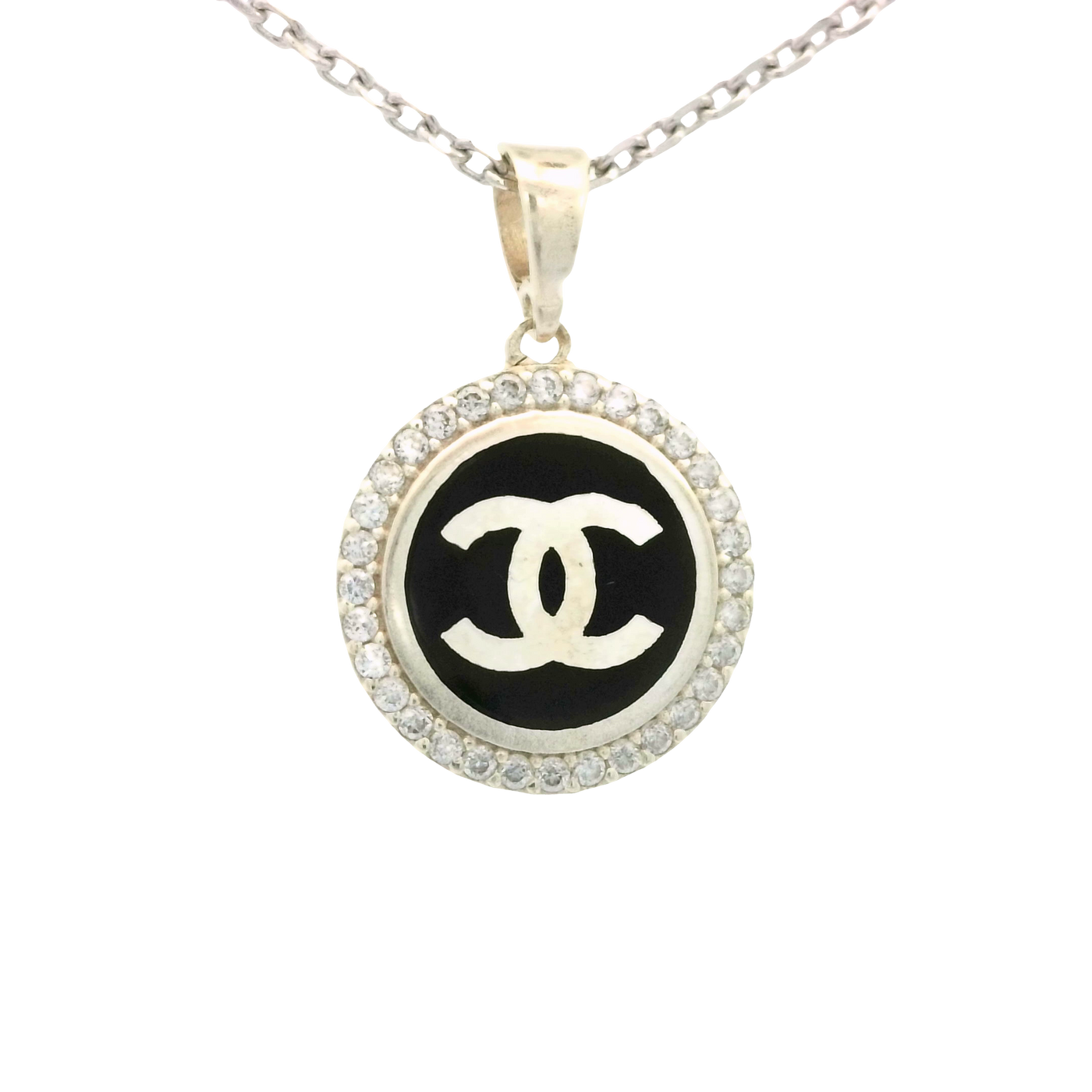PENDANT 14KP ROUND CZ STYLE CHANEL