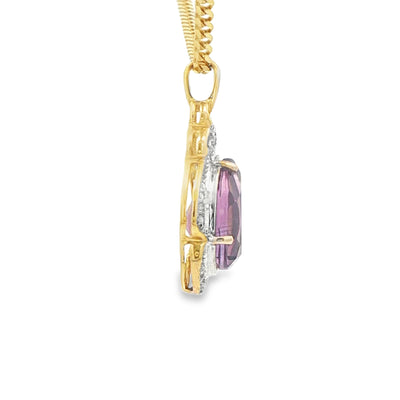 10K PENDANT PEAR SHAPE AMETHYST