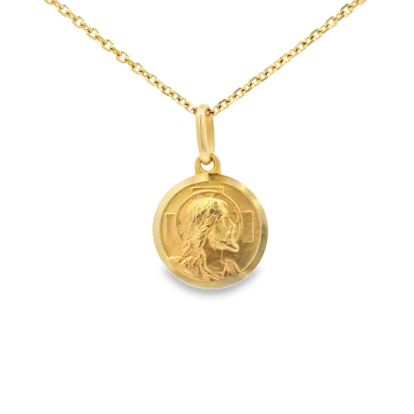 14 KARAT CHARM JESUS FACE ROUND