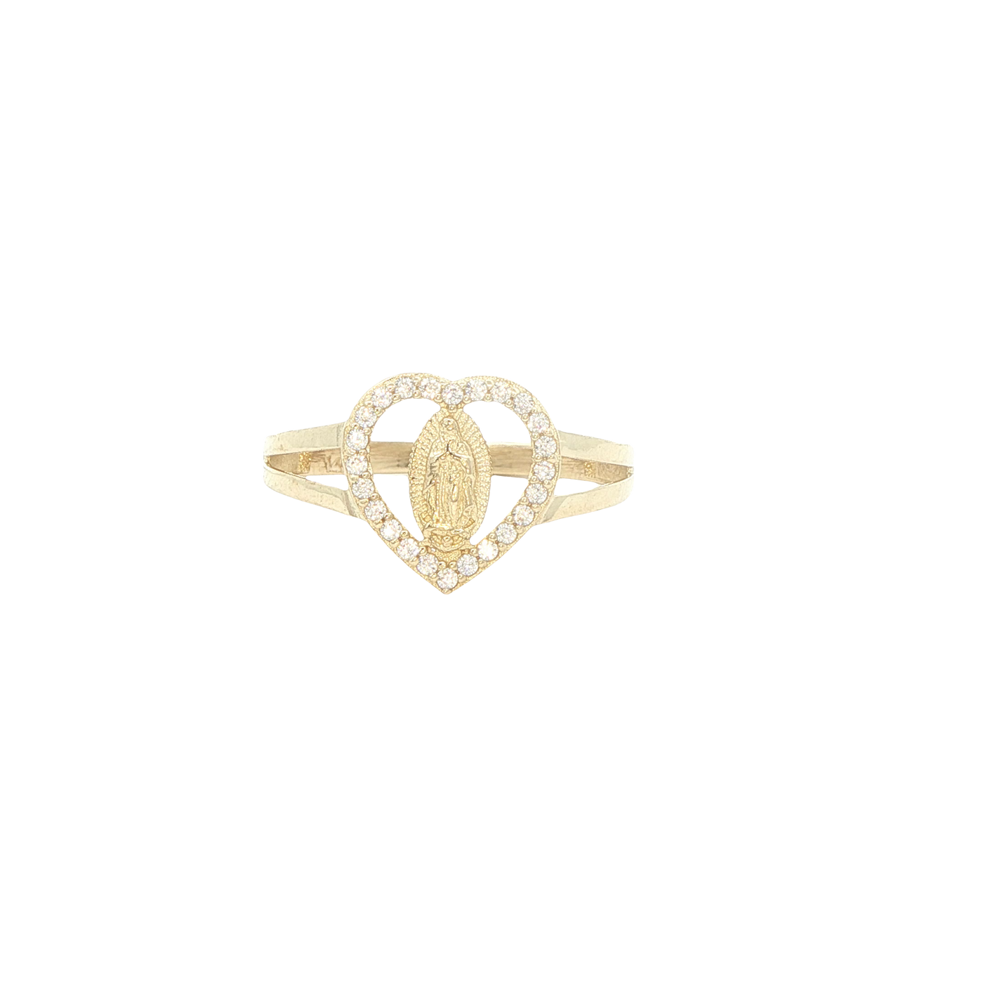 14 KARAT RING SIZE 8.25 WEIGHT: 2.1G : CZ HEART GU