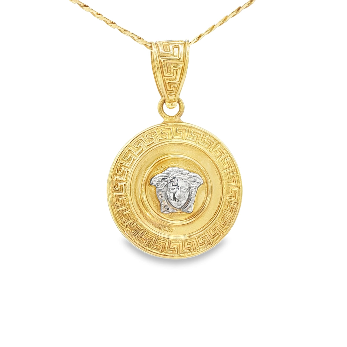 PENDANT 14KP 2.3G MEDUSA 2TONE VERSACE MEDUSA ROUN