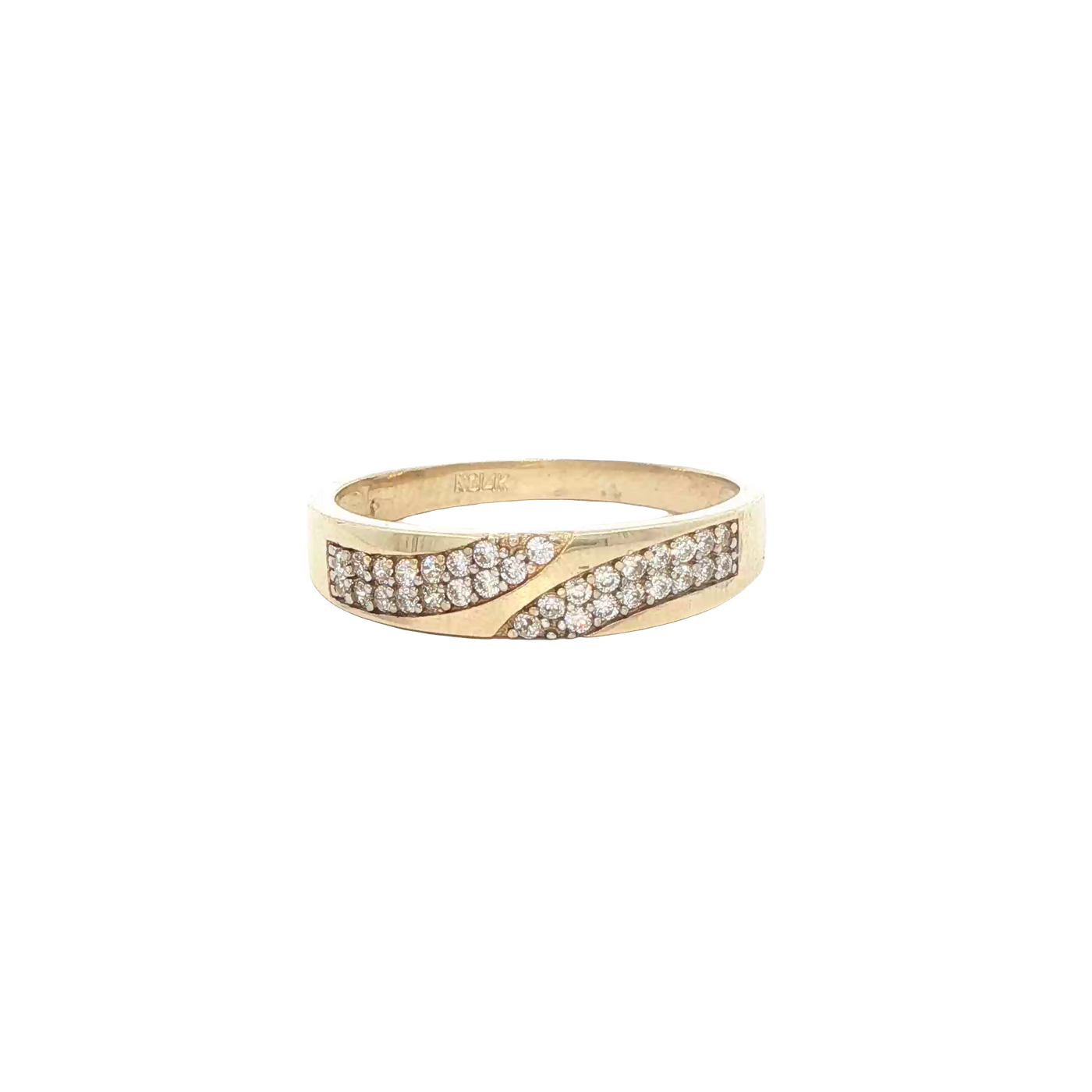 14 KARAT RING SIZE 9.5 WEIGHT: 3.1G : 4.6MM CZ HAL