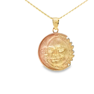 PENDANT 14K 3Tone SUN MOON