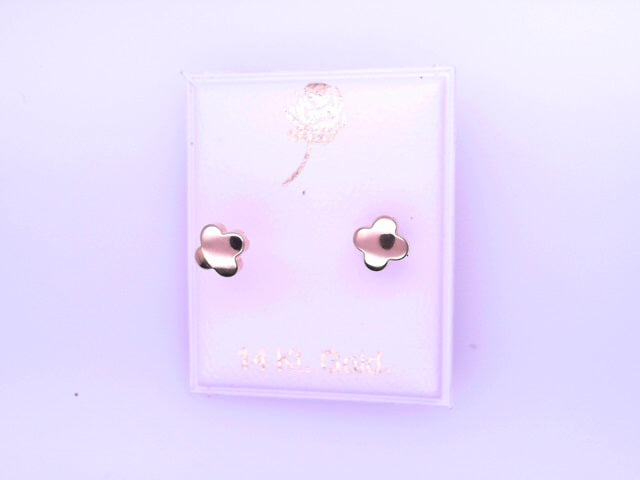 14 KARAT STUD EARRINGS WEIGHT: 0.4G : 4MM CZ PINK