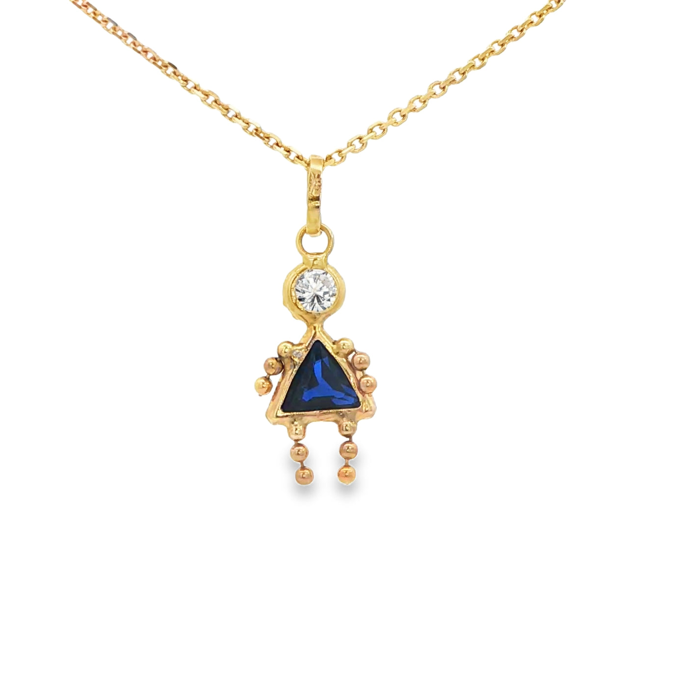 PENDANT 14KP Boy Blue Triangle