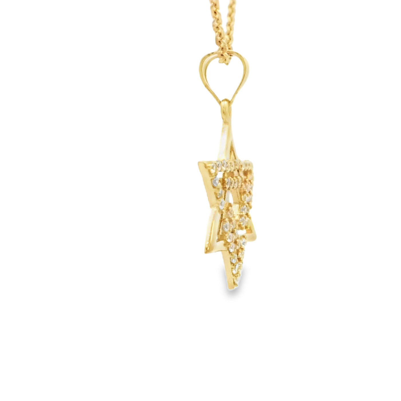 PENDANT 14K STAR CZ STAR OF DAVID