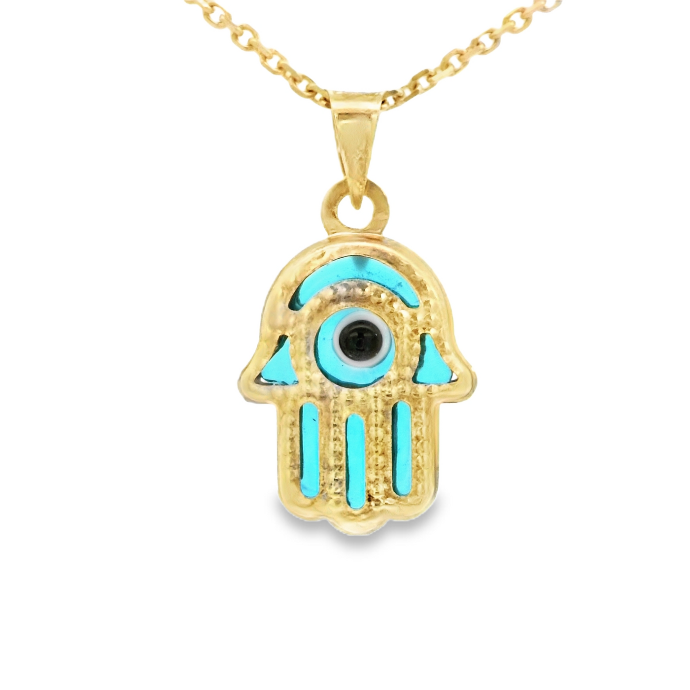 PENDANT 14K HANSMA EVIL BLUE MILIGRAIN