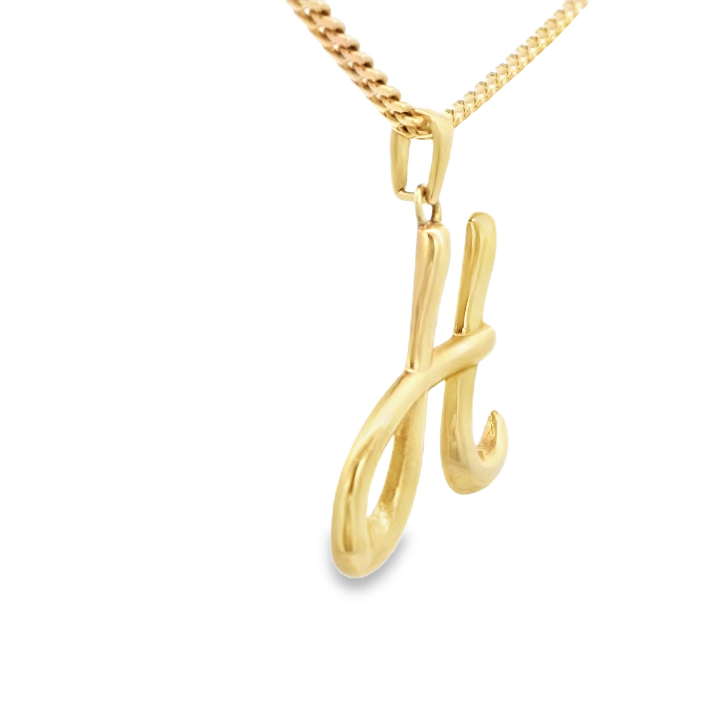 PENDANT 14K 2.4G LETTER H  SCRIPT POLISHED