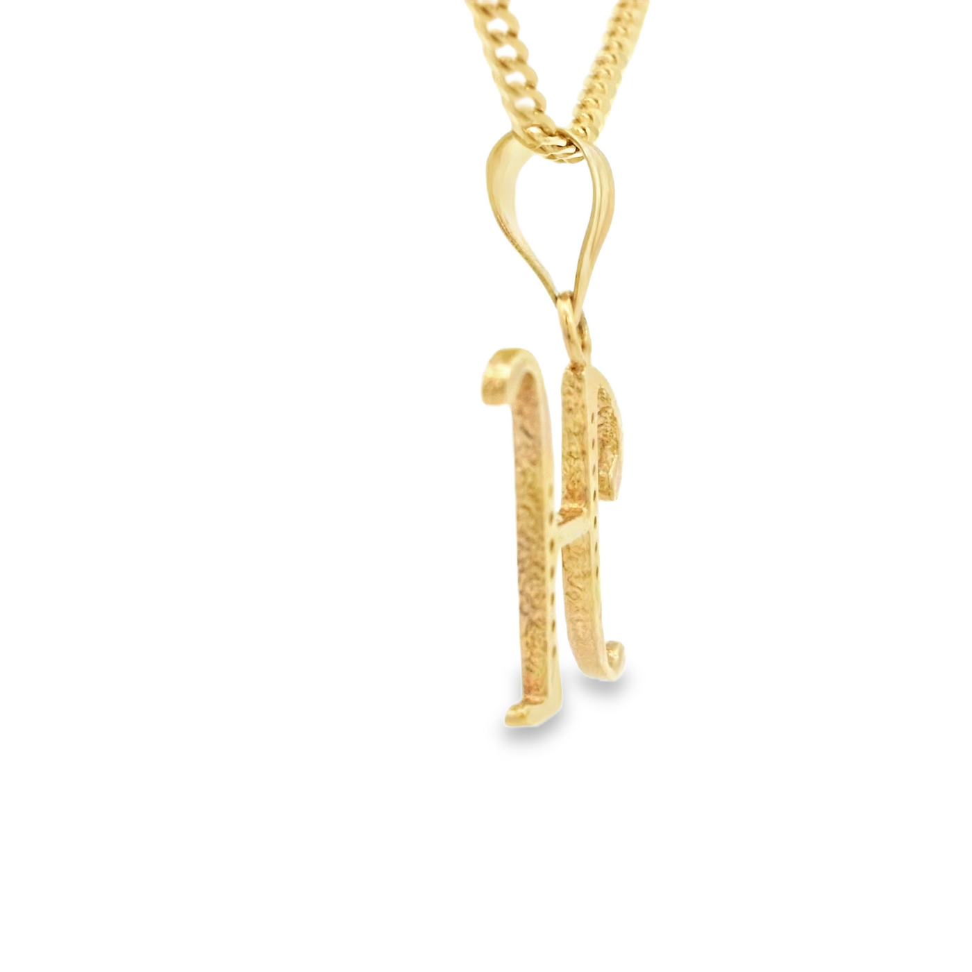 PENDANT 14K LETTER H CZ