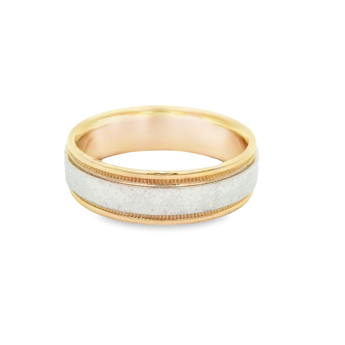 14KR Band Two-Tone Miligrain Ring