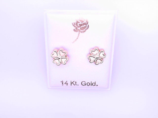 14 KARAT STUD EARRINGS WEIGHT: 0.8G : 5MM CZ CLEAR
