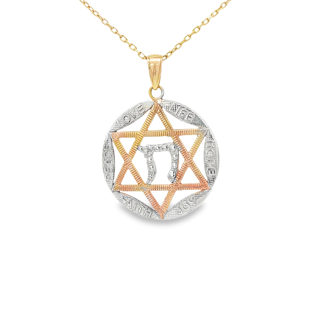 PENDANT 14KP 2.5G STAR OF DAVID 2TONE