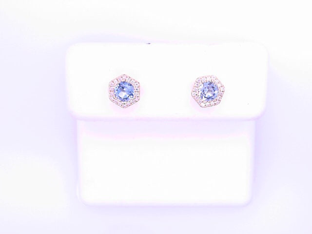 14 KARAT STUD EARRINGS WEIGHT: 1.4G : D 0.10CT BLU