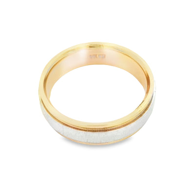 14KR Band Two-Tone Miligrain Ring