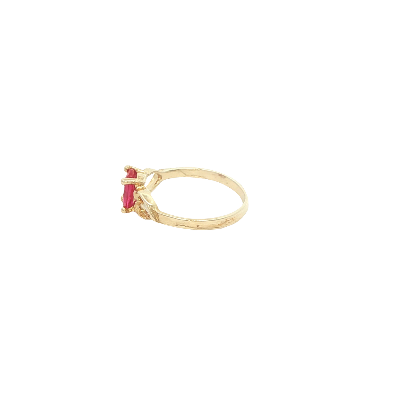 14 KARAT RING SIZE 1.75 WEIGHT: 0.9G : CZ RED OVEK