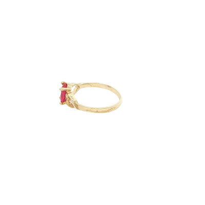 14 KARAT RING SIZE 1.75 WEIGHT: 0.9G : CZ RED OVEK