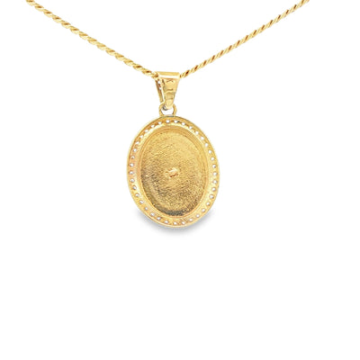 PENDANT 14K 2G CZ OVAL CROSS