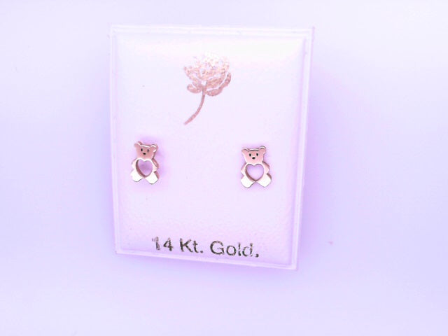 14 KARAT STUD EARRINGS WEIGHT: 0.8G : 5MM CZ CLEAR