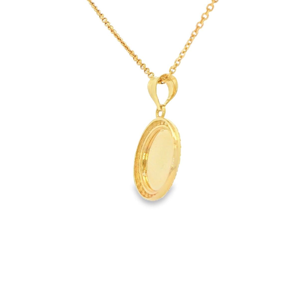 14 KARAT CHARM CZ ROUND SUNBURST  GUADALUPE