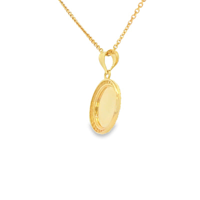 14 KARAT CHARM CZ ROUND SUNBURST  GUADALUPE