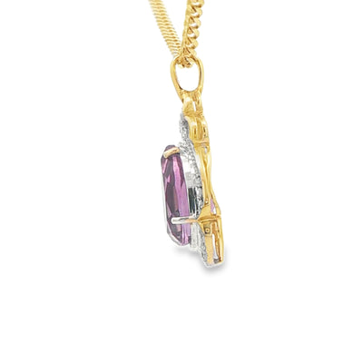 10K PENDANT PEAR SHAPE AMETHYST