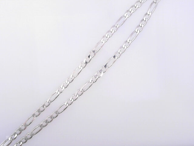 .925 STERLING SILVER FIGARO CHAIN 26" WEIGHT: 12.6