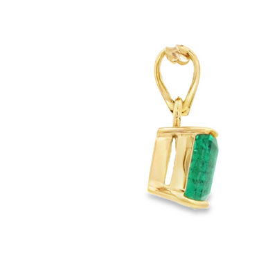 18K PENDANT NATURAL EMERALD AIRLINE BASKET