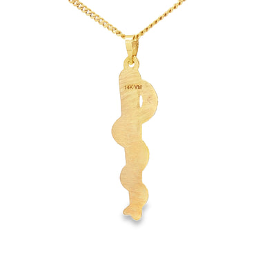 14K DRS INC EMBLEM SNAKE MEDICAL PENDANT